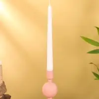 Подсвечник на 1 свечу "Пудровый" с 1 сферой 7,5х7,5х11,5 см