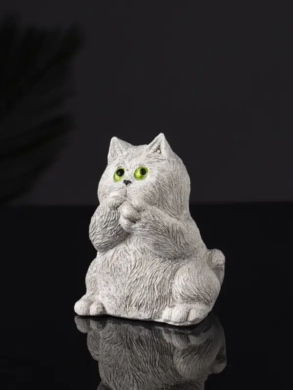 Набор статуэток "Три кота: ничего не вижу, не слышу, не говорю" 7 см, серый