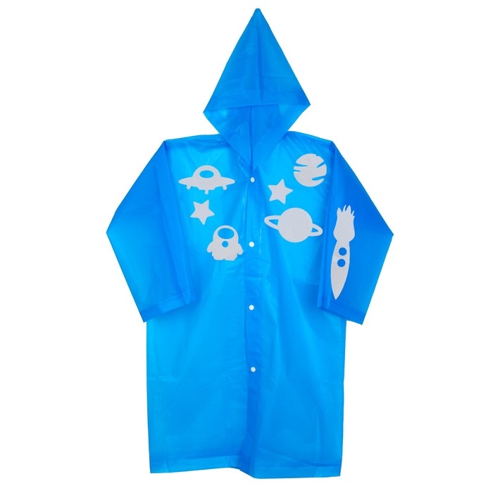 Дождевик &laquo;Космос&raquo; со светоотражающими наклейками, рост 120-160 см