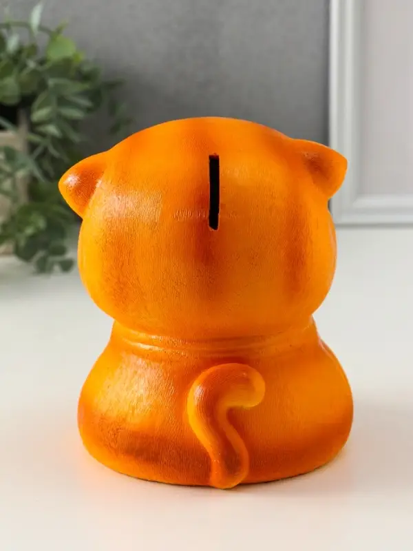 Копилка "Кот Дзен" рыжий, 16х14х14,5 см