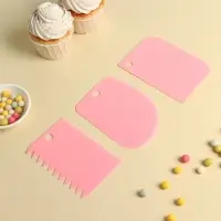 Набор шпателей кондитерских Доляна, 3 предмета: 12&times;8 см, 11&times;7.5 см, 8.8&times;12.2 см, МИКС