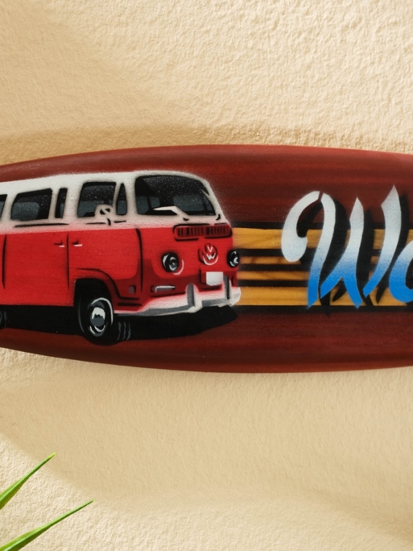 Панно "Доска для сёрфа "Welcome" дерево 30х7 см