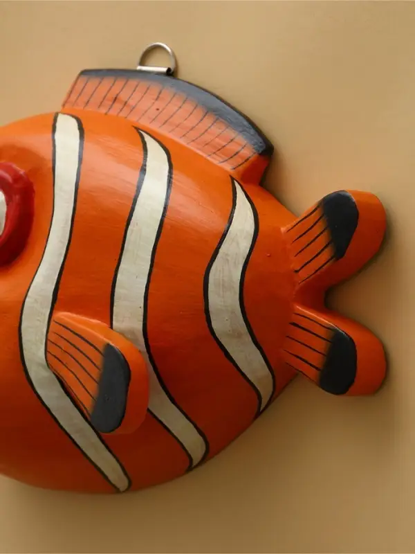 Панно &laquo;Рыба-клоун&raquo;, 20&times;16&times;6 см, дерево, оранжевое