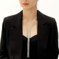 Набор 2 предмета: серьги, колье &laquo;Лёд&raquo; дорожка, цвет белый в серебре, 50 см