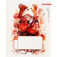 Тетрадь 12 листов, в линейку &laquo;С ушками&raquo;, мелованный картон, МИКС