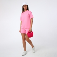 Сумка молодёжная на молнии, цвет розовый