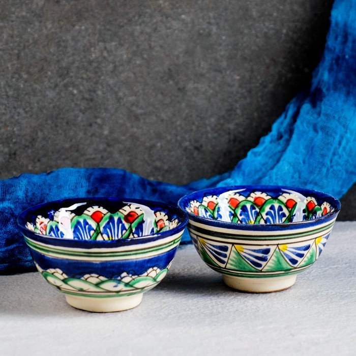 Набор чайный Риштан, 9 предм: чайник 1л., 6 пиал 9,5см, конфетница 23см, сахарница 250м