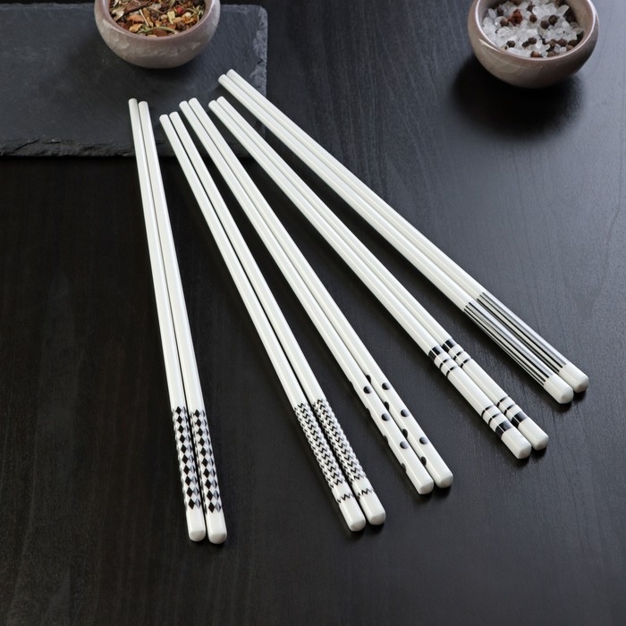 Набор керамических палочек для суши &laquo;Геометрия&raquo;, 10 предметов, h=24,5 см