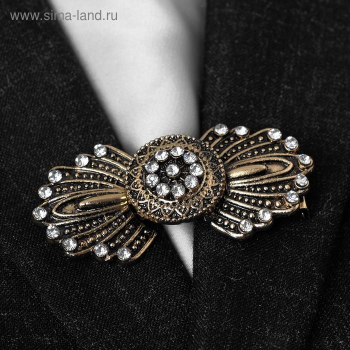 Зажим для кардигана &laquo;Перья&raquo;, цвет белый в чернёном золоте