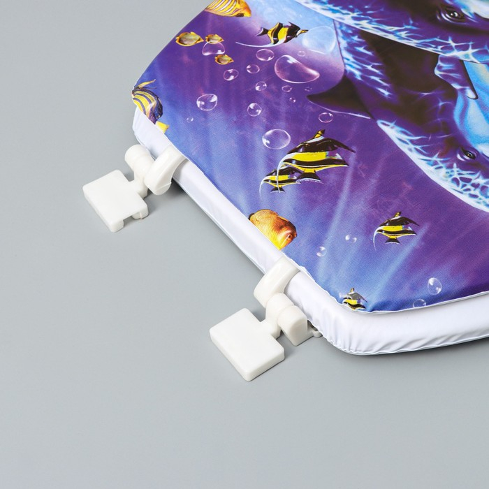 Сиденье для унитаза с крышкой Доляна &laquo;Морские жители&raquo;, 40&times;37 см, мягкое