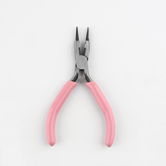 Круглогубцы с бокорезом, для рукоделия, 13 &times; 6,5 см, цвет серебряный/розовый