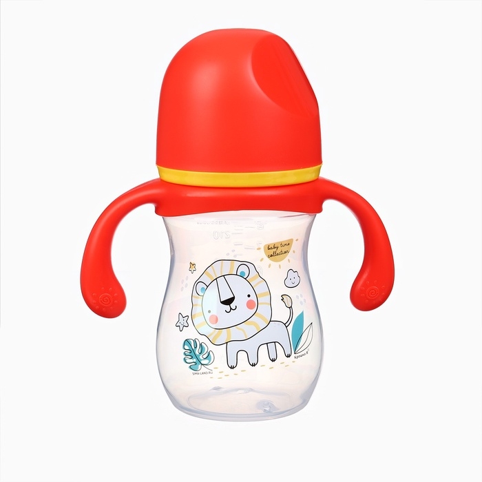 Бутылочка для кормления Крошка Я &laquo;Baby time collection&raquo;, широкое горло, от 6 мес., 240 мл, цвет красный