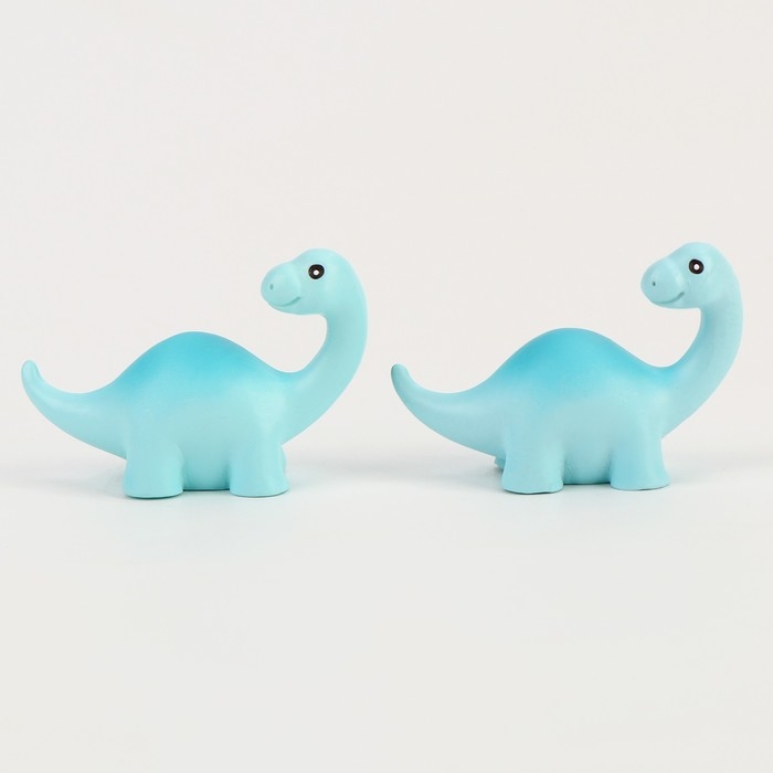 Миниатюра кукольная &laquo;Динозаврик&raquo;, набор 2 шт., размер 1 шт. &mdash; 3,5 &times; 5 &times; 2 см, цвет голубой