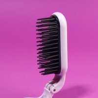 Расчёска массажная, складная, с зеркалом, 3 &times; 10 см, цвет пыльно-розовый