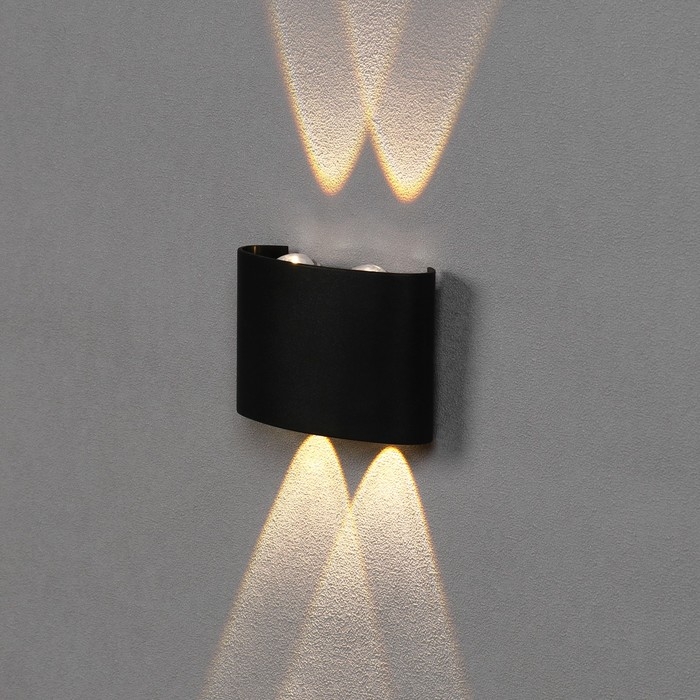 Светильник фасадный &laquo;Полусфера&raquo;, FSD-073, 4 Вт, 3000К, 2 луча, IP65, 220 В, пластик, черный   100842