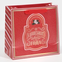 Пакет подарочный новогодний ламинированный квадратный &laquo;Вера в чудеса&raquo;, 22 х 22 х 11 см, Новый год