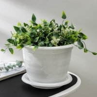 Горшок для цветов с поддоном &laquo;Виола&raquo;, 5 л, пластиковый, цвет белый