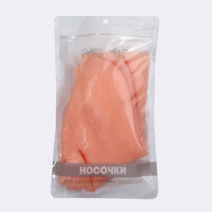 Носочки для педикюра, высокие, силиконовые, 21 &times; 19 см, ONE SIZE, цвет бежевый