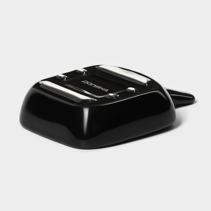 Соусник керамический с ручкой Доляна &laquo;Сковорода&raquo;, 50 мл, 10,5&times;7,2 см, цвет чёрный