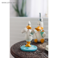 Набор аксессуаров для ванной комнаты &laquo;Утиные истории&raquo;, 4 предмета (дозатор 200 мл, мыльница, стакан, подставка для щёток), цвет белый