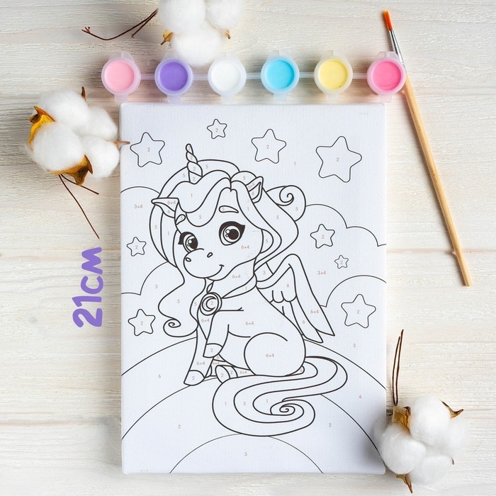 Картина по номерам для детей &laquo;Единорог на радуге&raquo;, 21 х 15 см