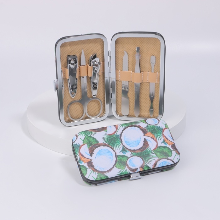 Набор маникюрный &laquo;Фрукты&raquo;, 6 предметов, в футляре, рисунок МИКС