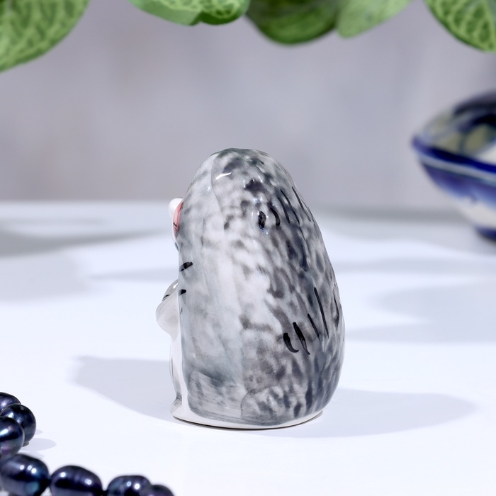 Сувенир гжель &laquo;Ёжик&raquo;, бело-синий,керамика,