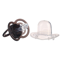 Соска - пустышка силиконовая ортодонтическая &laquo;Пингвинчик&raquo;, от 6 мес., с колпачком, цвет черный