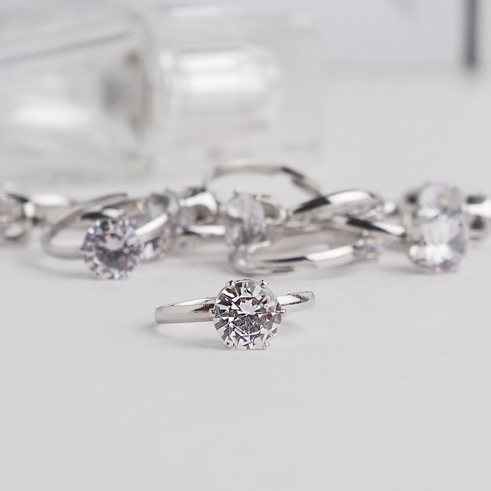 Кольца детские набор 36 шт. &laquo;Выбражулька&raquo; бриллиант, как у мамы, цвет белый в серебре