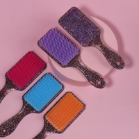 Расчёска массажная, широкая, 5,5 &times; 17,5 см, цвет МИКС