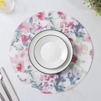 Салфетки сервировочные на стол Доляна &laquo;Акварель. Круг&raquo;, 4 шт, d=38 см