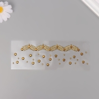 Наклейка пластик стразы "Чокер Роскошь" золото 11,6х18 см