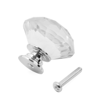 Ручка кнопка CAPPIO, "Алмаз", стеклянная, d=40 мм