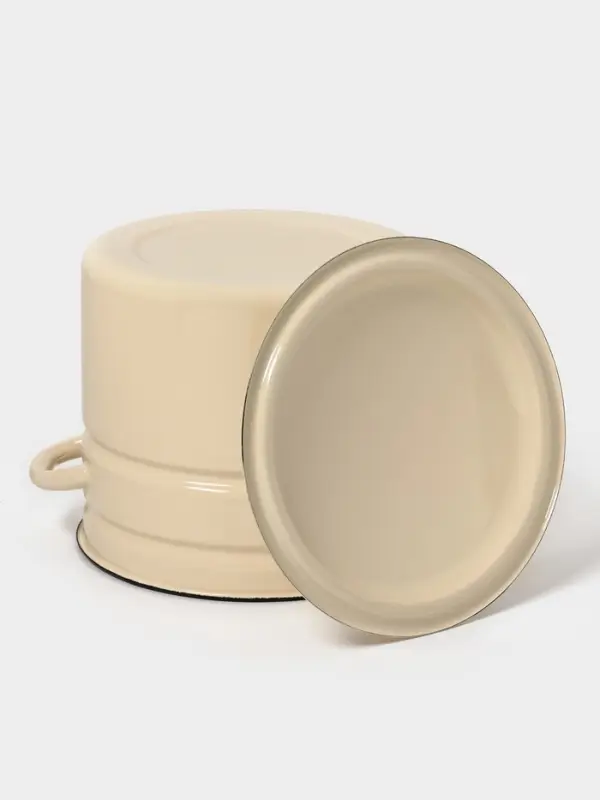 Кастр.цил.борт. 10л (слоновая)Без декора