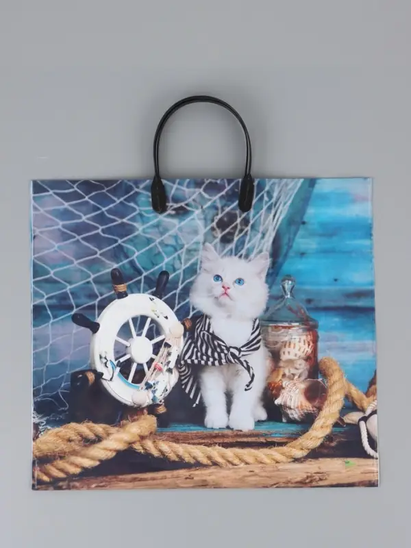 Пакет "Матроскин", полиэтиленовый с пластиковой ручкой, 38 х 34 + 3 см, 90 мкм