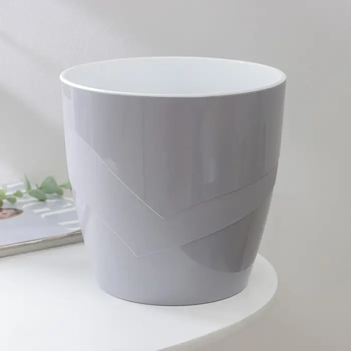 Кашпо для цветов со вставкой &laquo;Грация&raquo;, 4,5 л, цвет серый