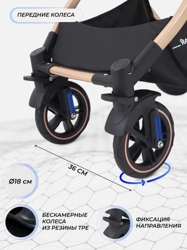 Коляска - трансформер детская RANT basic PULSAR GOLD (2в1) RA160, серый