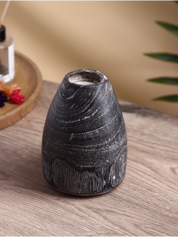 Подсвечник "Чимахи" дерево Джати, d 4 см 10х10х15 см, цв. темно-коричневый