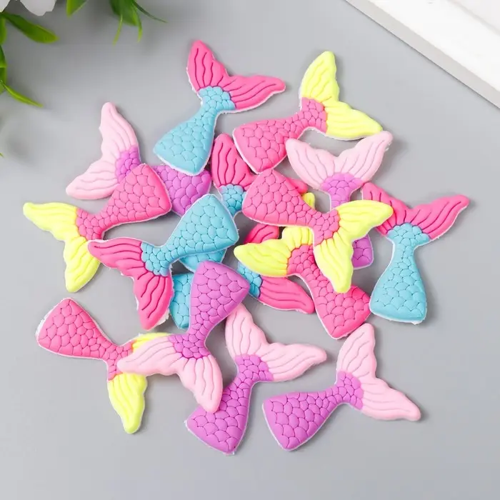 Декор для творчества резина "Хвост русалки" набор 15 шт 3,5х2,7 см