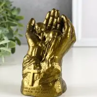 Фигура гипс "Младенец в руках Бога" 11х8 см, латунь