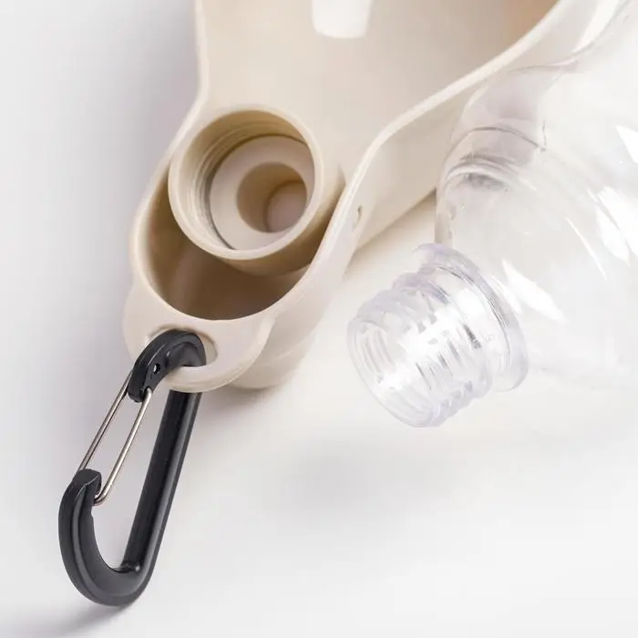 Поилка прогулочная фигурная, 300 мл, с мягким носиком, цвет лен