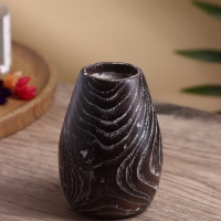 Подсвечник из дерева Джати, d 4 см, 8х8х11 см, цв. темно-коричневый