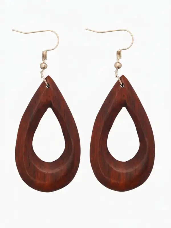 Серьги " Капля" дерево соно