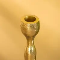 Подсвечник "Тепло" алюминий 28 см, цв. золото