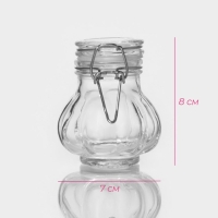 Банка стеклянная для хранения сыпучих продуктов Доляна &laquo;Чеснок&raquo;, 100 мл, 7&times;8 см, с бугельным замком