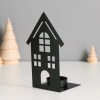 Подсвечник металл на 1 свечу "Домик" d=4 см 7х9х14,5 см