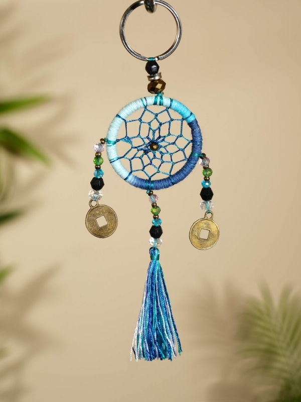 Брелок "Ловец снов" 4х15 см. сине-голубой