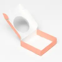 Подарочная коробка сборная с окном, розовый, 11.5&times;11.5&times;3 см