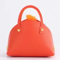 Кожанная подарочная сумочка 14 х 6,5 х 12,8 см оранжевая