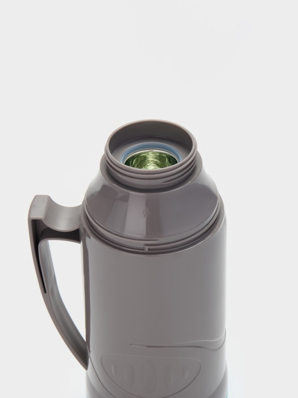 Термос 1 л, со стеклянной колбой, 11х31см, оранжевый